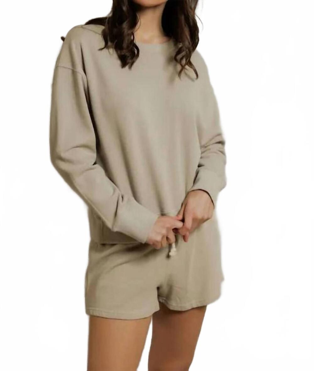 NEW PERFECTWHITETEE tyler pullover sweatshirt in driftwood